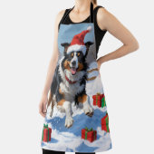 クリスマス走ハットで雪の中のラフ・コリー・ハット エプロン (インサイチュ)