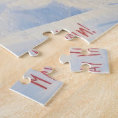 クリスマス走ハットで雪の中のワイマラナーの帽子 ジグソーパズル (側面)