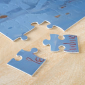 クリスマス走ハットで雪の中の北京犬の犬 ジグソーパズル (側面)