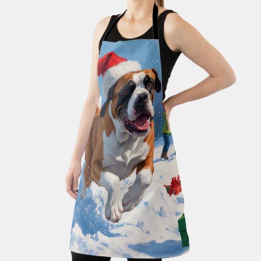 クリスマス走ハットで雪の中の杖のコルソの帽子 エプロン (インサイチュ)