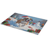 クリスマス走ハットで雪の中の杖のコルソの帽子 カッティングボード (角)