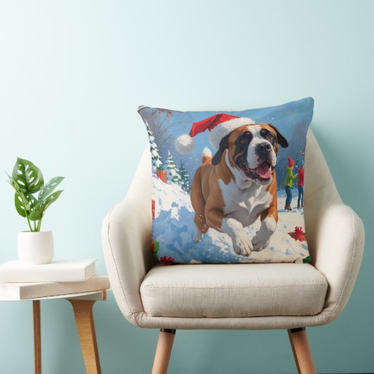 クリスマス走ハットで雪の中の杖のコルソの帽子 クッション (椅子)