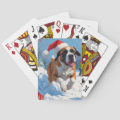 クリスマス走ハットで雪の中の杖のコルソの帽子 トランプ (裏面)