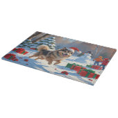 クリスマス走ハット付きフィンランドのラプンド雪 カッティングボード (角)