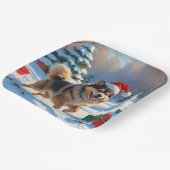 クリスマス走ハット付きフィンランドのラプンド雪 ペーパープレート (傾斜あり)