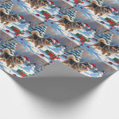 クリスマス走ハット付きフィンランドのラプンド雪 ラッピングペーパー (角)