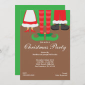 クリスマス足，サンタ，小妖精や小人，ミセスクロースホリデー 招待状 (正面/裏面)