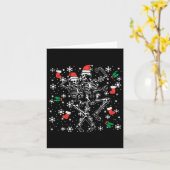 クリスマス踊りスケルトンおもしろいクリスマスボーンゴシック カード (黄色い花)