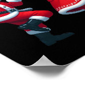 クリスマス踊りブラック・アフリカ系アメリカ人サンタ夫人 ポスター (角)