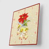 クリスマス踊りベビーエンジェルズウォールクロック スクエア壁時計 (傾斜)