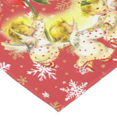 クリスマス踊りベビーエンジェルズオンスノーフレーク ロングテーブルランナー (コーナー)