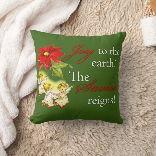 クリスマス踊りベビーエンジェルズオン金ゴールド装飾用クッション クッション (ブランケット)