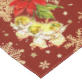 クリスマス踊りベビーエンジェルズレッド&スノーフレーク テーブルクロス (アングル)