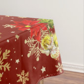 クリスマス踊りベビーエンジェルズレッド&スノーフレーク テーブルクロス (インサイチュ)