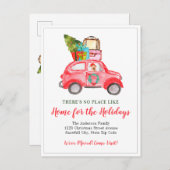 クリスマス車の移動のための新しい家 案内ポストカード (正面/裏面)