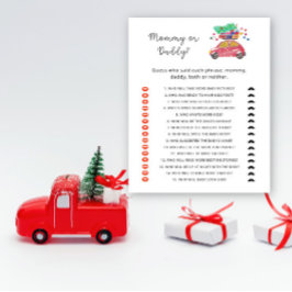 クリスマス車mommyまたはパパ赤ちゃんシャワーゲーム
