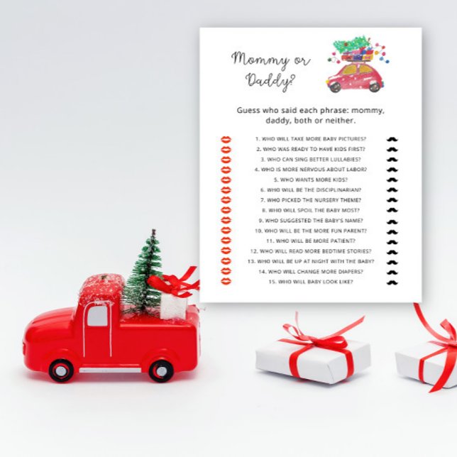クリスマス車mommyまたはパパ赤ちゃんシャワーゲーム (クリエイターアップロード済み)