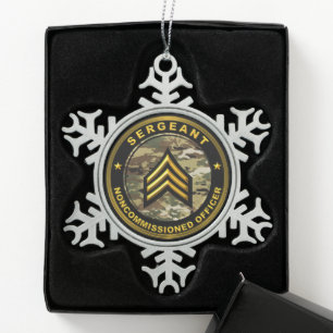 クリスマス軍曹 スノーフレークピューターオーナメント