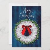 クリスマス軍隊リース独身のツーサイド 招待状 (正面)