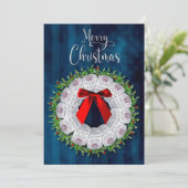 クリスマス軍隊リース独身のツーサイド 招待状 (スタンド正面)