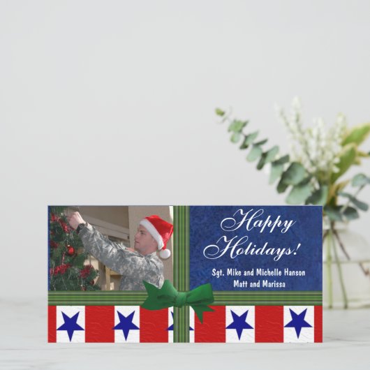 クリスマス軍隊愛国的カスタム シーズンカード (スタンド正面)