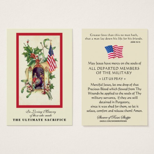 クリスマス軍隊追悼メモリアル宗教 (正面&裏面)