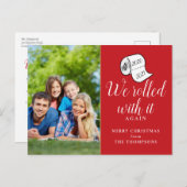 クリスマス転がのIT写おもしろい真 シーズンポストカード (正面/裏面)