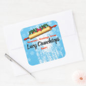 クリスマス転がベーキングのピン粉パーソナライズされた スクエアシール (封筒)