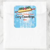 クリスマス転がベーキングのピン粉パーソナライズされた スクエアシール (バッグ)