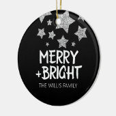 クリスマス輝く星メリー輝く家族の名前 セラミックオーナメント (左)