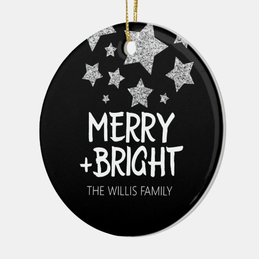 クリスマス輝く星メリー輝く家族の名前 セラミックオーナメント (左)