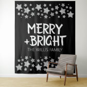 クリスマス輝く星メリー輝く家族の名前 タペストリー (インサイチュ)