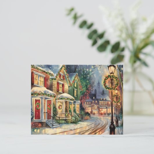 クリスマス近所はがき ポストカード (スタンド正面)