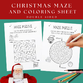 クリスマス迷路子供へ紙シート