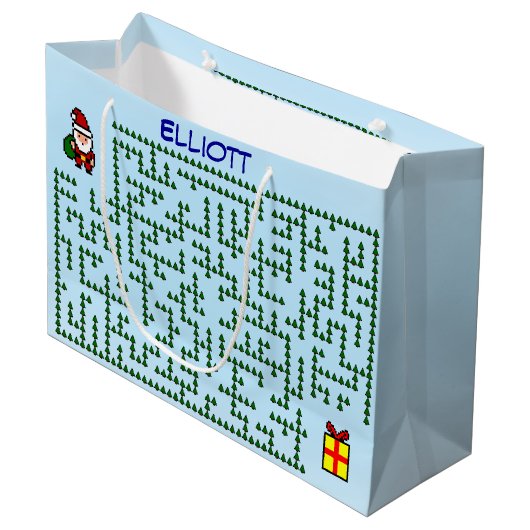 クリスマス迷路抱き枕 ラージペーパーバッグ (正面アングル)