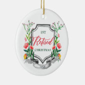 クリスマス退職したの第1のパーソナライズされたフローラ セラミックオーナメント (右)