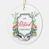 クリスマス退職したの第1のパーソナライズされたフローラ セラミックオーナメント (左)