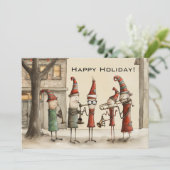 クリスマス通りミュージシャングリーティングカード シーズンカード (スタンド正面)
