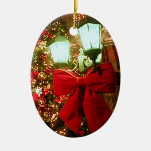 「クリスマス通りランプ」オーナメント セラミックオーナメント (正面)