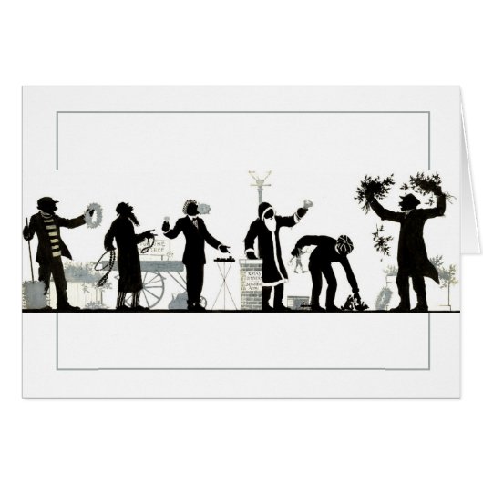 クリスマス通り市場のシルエット (正面横)