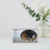 クリスマス通り教会と雪 名刺 (スタンド正面)