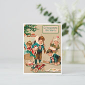 クリスマス遊のおもちゃ付きヴィンテージロシアの ポストカード (スタンド正面)