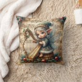 クリスマス遊の妖精の竪琴 クッション (ブランケット)