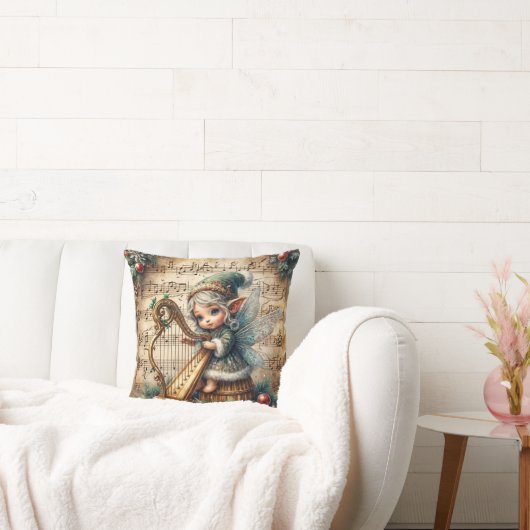 クリスマス遊の妖精の竪琴 クッション (ソファ)