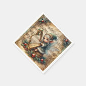 クリスマス遊の妖精の竪琴 スタンダードカクテルナプキン (角)