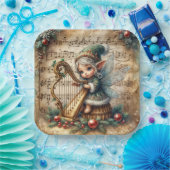 クリスマス遊の妖精の竪琴 ペーパープレート (パーティー)