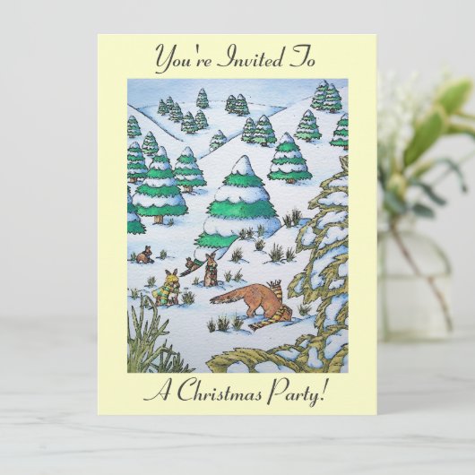 クリスマス遊の招待でバンニーが雪に積もっている 招待状 (スタンド正面)