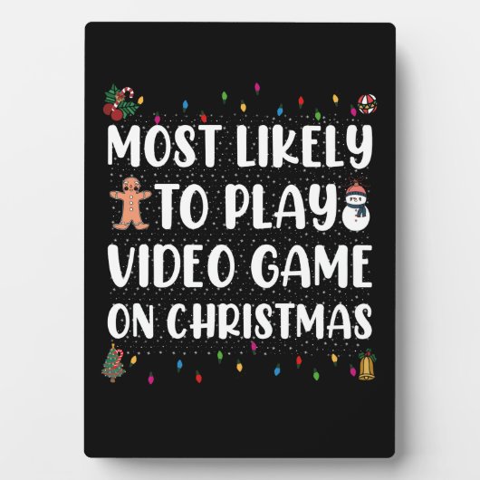 クリスマス遊ゲームでビデオゲームをする可能性が最も高い フォトプラーク (正面)