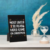 クリスマス遊ゲームでビデオゲームをする可能性が最も高い フォトプラーク (側面)
