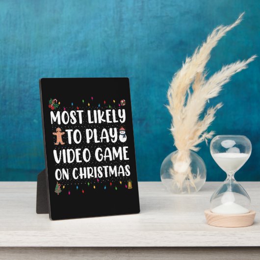 クリスマス遊ゲームでビデオゲームをする可能性が最も高い フォトプラーク (側面)